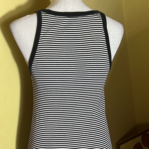 RALPH LAUREN Size Medium Tanktop Dress 100% Pima Cotton Thin Stripe Preppy Chic - Picture 7 of 16